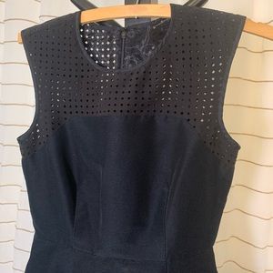 Black mini A-line laser cut JCrew dress